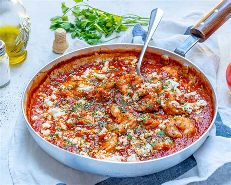 Quick & Easy Clean Eating Mediterranean Shrimp Skillet! | Clean Food Crush