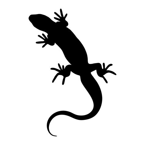 Lizard Reptile Black Silhouette Design Element Vector Illustration