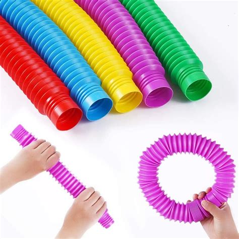 Pop Tubes Fidget Toy Asmr Sensory Toy 5 Pack Random Assortment In 2021 Fidget Toys Sensory