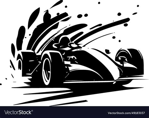 Racing - black and white Royalty Free Vector Image