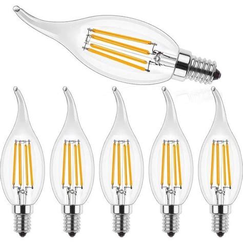 Ampoule E Led Dimmable Lampe W Led Forme De Bougie Pour Lustre K