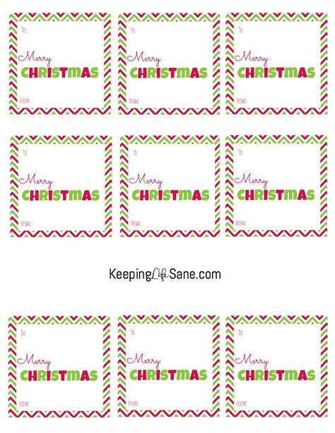 FREE Christmas Gift Tags- Printable Squares - Keeping Life Sane