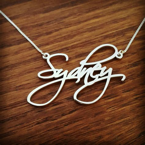 Name Necklace Sterling Silver Signature Name Necklace Letter - Etsy