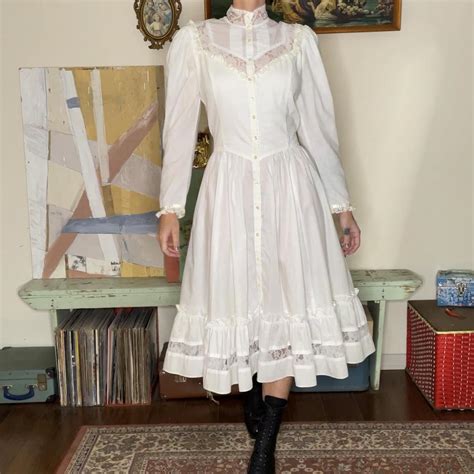 The Most Stunning Rare Gunne Sax White Prairie Midi Depop