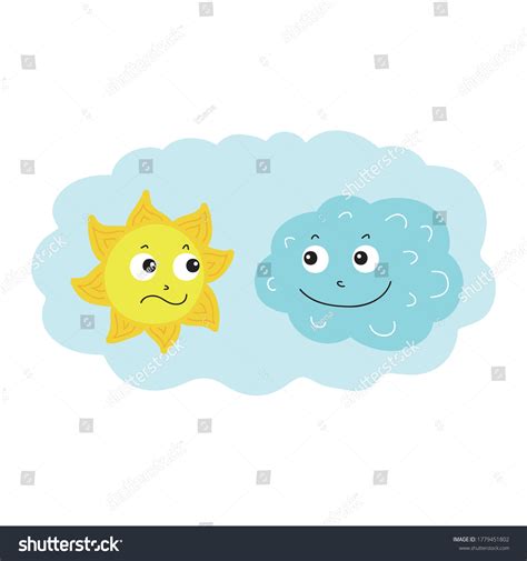 Cute Cartoon Sun Cloud Vector Illustration Stock Vector (Royalty Free) 1779451802 | Shutterstock