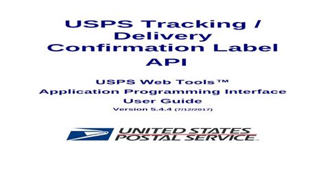 Pdf Usps Tracking Delivery Confirmation Label Api · The Usps