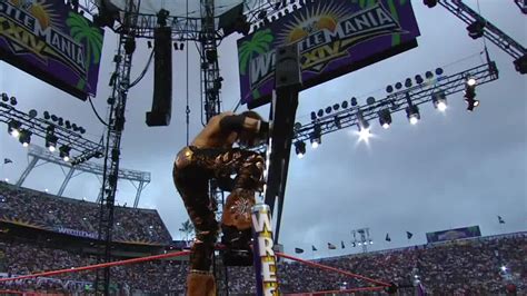 John Morrison Delivers A Top Rope Moonsault While Holding A Steel