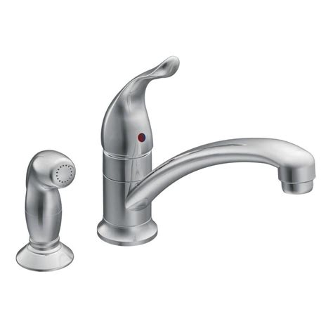 Shop Moen Chateau Chrome Handle Low Arc Kitchen Faucet With Side