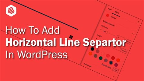 How To Add A Horizontal Line Separator In Wordpress Youtube