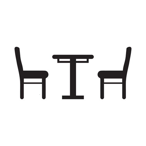 Table With Chairs Icon Bistro Round Table Symbol For Your Web Site