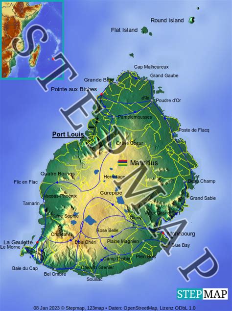 Stepmap Mauritius Landkarte F R Mauritius