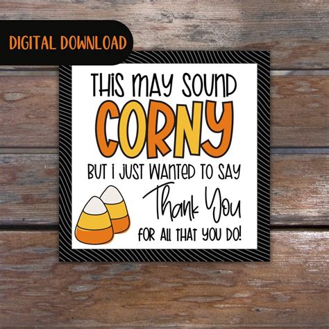 Printable Appreciation Tag This May Sound Corny But Thank You Etsy