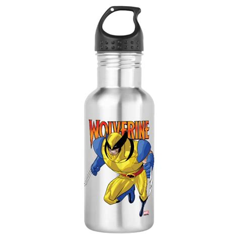 X-Men | Wolverine Running Into A Fight Stainless Steel Water Bottle ...