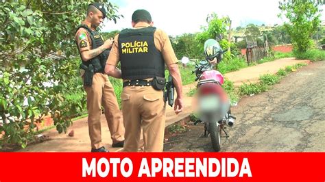 POLÍCIA MILITAR DE APUCARANA APREENDE MOTO CHASSI ADULTERADO E