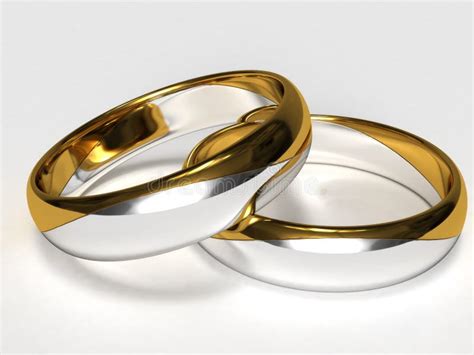 Zwei Ringe Der Goldenen Hochzeit Getrennt Stock Abbildung