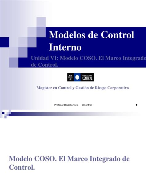 Modelos De Control Interno Magister U Central Coso Modelo Integrado De