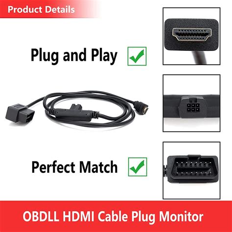 Obdii To Hdmi Monitor Cable Plug For Edge Cs Cts Cts Plug Monitor