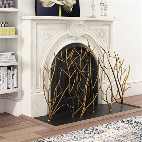 Etta Avenue Memoire Single Panel Iron Fireplace Screen Reviews Wayfair