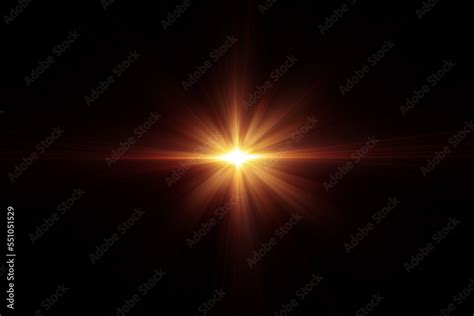 D Illustration Lens Flare Light Over Black Background Optical Flare