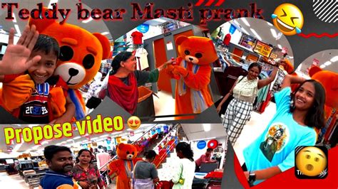 😜😂mall Teddy Bear Prank Propose ☺️ Teddy Bear Funny Prank 😄 Viral