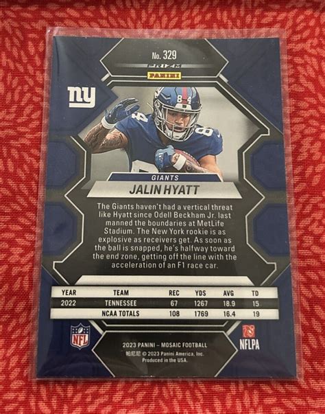 2023 Panini Mosaic Jalin Hyatt RC New York Giants 329 EBay