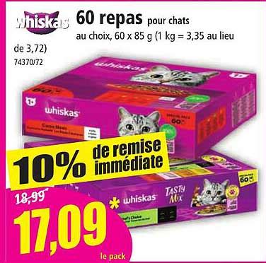 Promo 60 Repas Pour Chats Whiskas Chez Norma