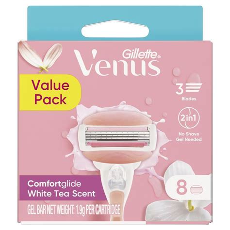 Buy Gillette Venus Comfort Glide White Tea Blade Refills 8 Pack Online At Chemist Warehouse®