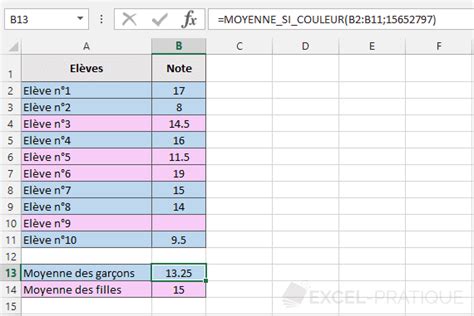 Fonction Excel Moyenne Si Couleur Hot Sex Picture