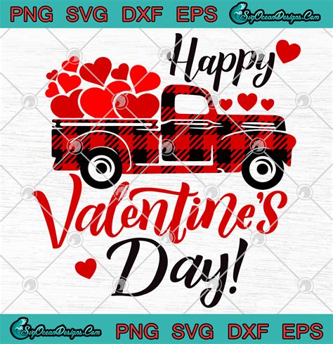 Happy Valentines Day Truck Svg Png Truck With Hearts Svg Xoxo Svg