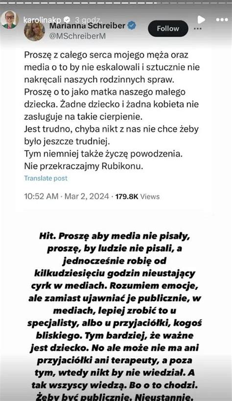 Karolina Korwin Piotrowska Ostro O Zachowaniu Schreiber Po Rozstaniu