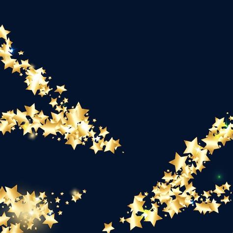 Premium Vector Gold Star Confetti On Black Background Flying Shiny