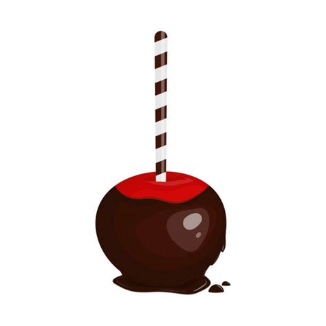 Chocolate Dipped Apple Illustrations Royalty Free Vector Graphics