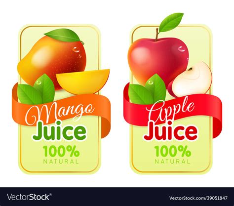 Fruit labels realistic packaging stickers Vector Image