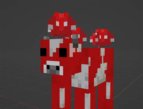 3d Model Minecraft Mushroom Cow Vr Ar Low Poly Cgtrader