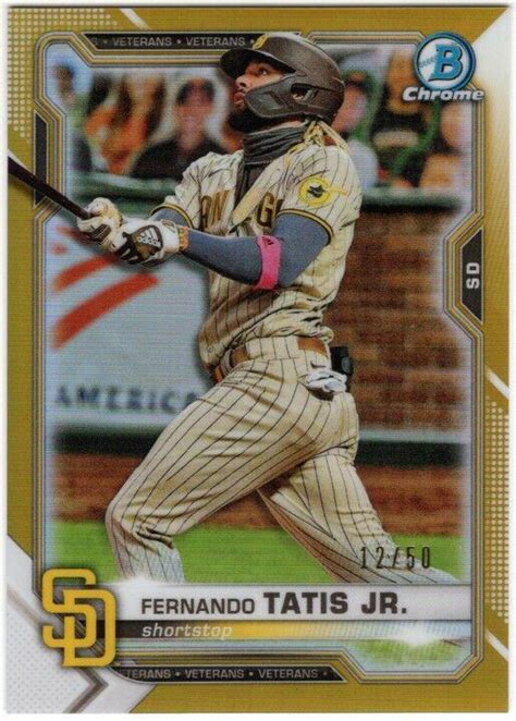 Fernando Tatis Jr Gold Refractor Prices Bowman Chrome