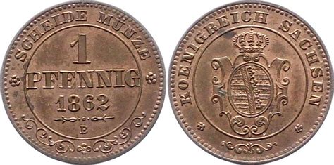 Sachsen Albertinische Linie Pfennig 1862 B Johann 1854 1873 Kleiner