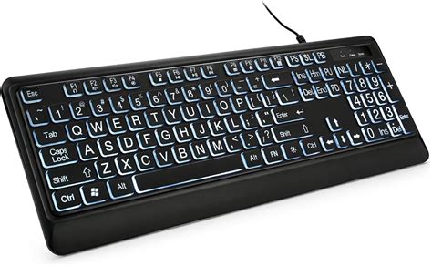 Large Print Backlit Keyboard, Quiet USB Wired Full Uzbekistan | Ubuy