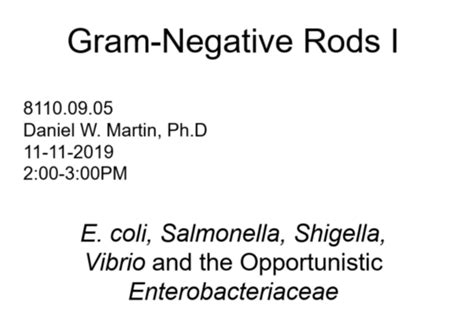 Gram Negative Rods Dr Martin Flashcards Quizlet