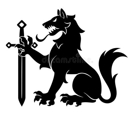 Heraldic Wolf Simple Stock Vector Illustration Of Royal