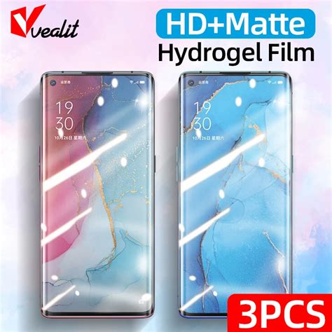 3Pcs No Fingerprint Matte Hydrogel Film For OPPO Reno 6 5 4 3 Find X2