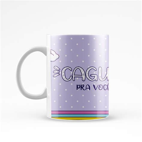 Caneca de Porcelana Unicórnio Malcriado Caguei Pra Você Canecas