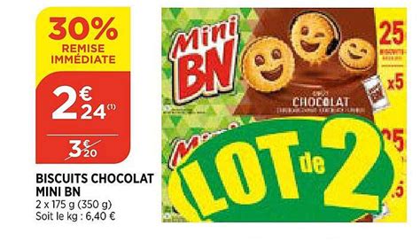 Offre Biscuits Chocolat Mini Bn Chez Bi1