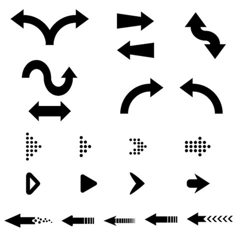 Conjunto de setas vetoriais pretas Ícone de seta Ícone de seta do vetor