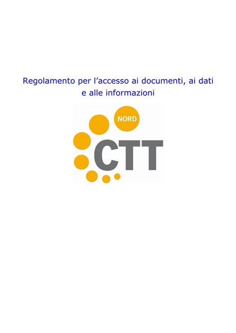 PDF Regolamento per laccesso ai documenti ai dati e alle 1 È