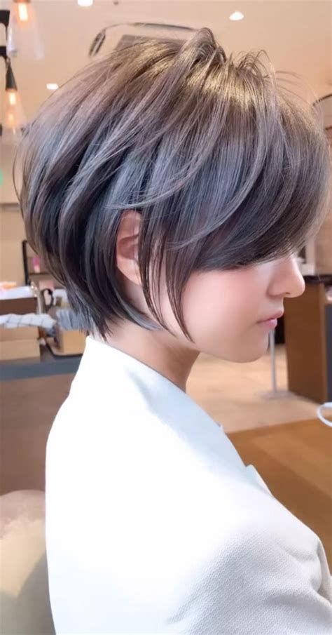 30 Cute Short Hair With Bangs Korean Style Soft Bixie With Long Side Bangs