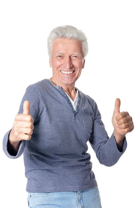 Old Man Thumbs Up Stock Photo