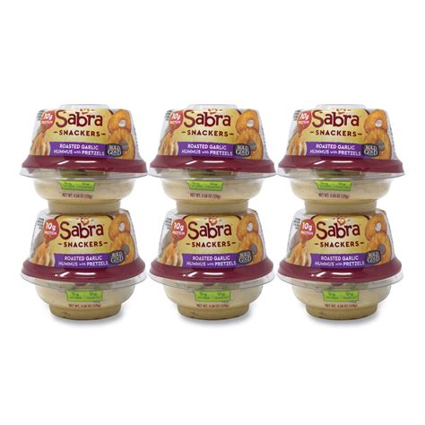 Sabra Classic Hummus With Pretzel 456 Oz Cup 6 Cupspack