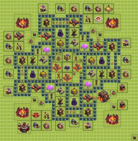 Diseño Ayuntamiento nivel 10 para farming - TH10 Aldea Perfecta - COC