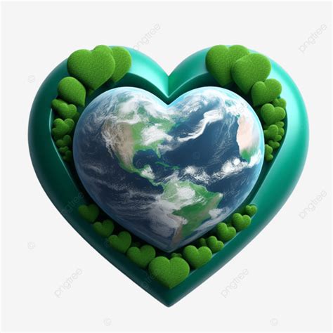 Spread Love And Care For The Earth With A Heart Shaped Globe Symbol Of