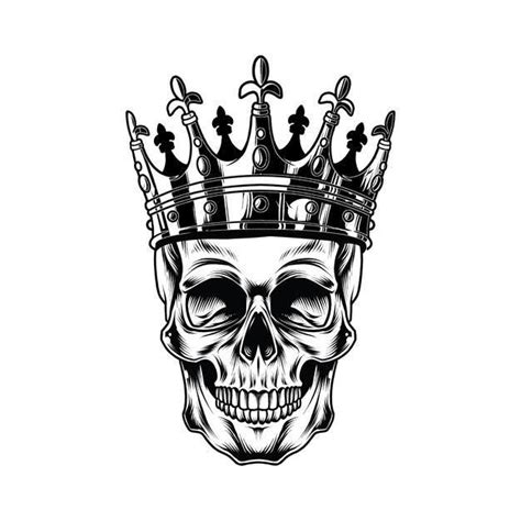 King Skeleton Conception tatouage couronne Crânes Tatouages d os